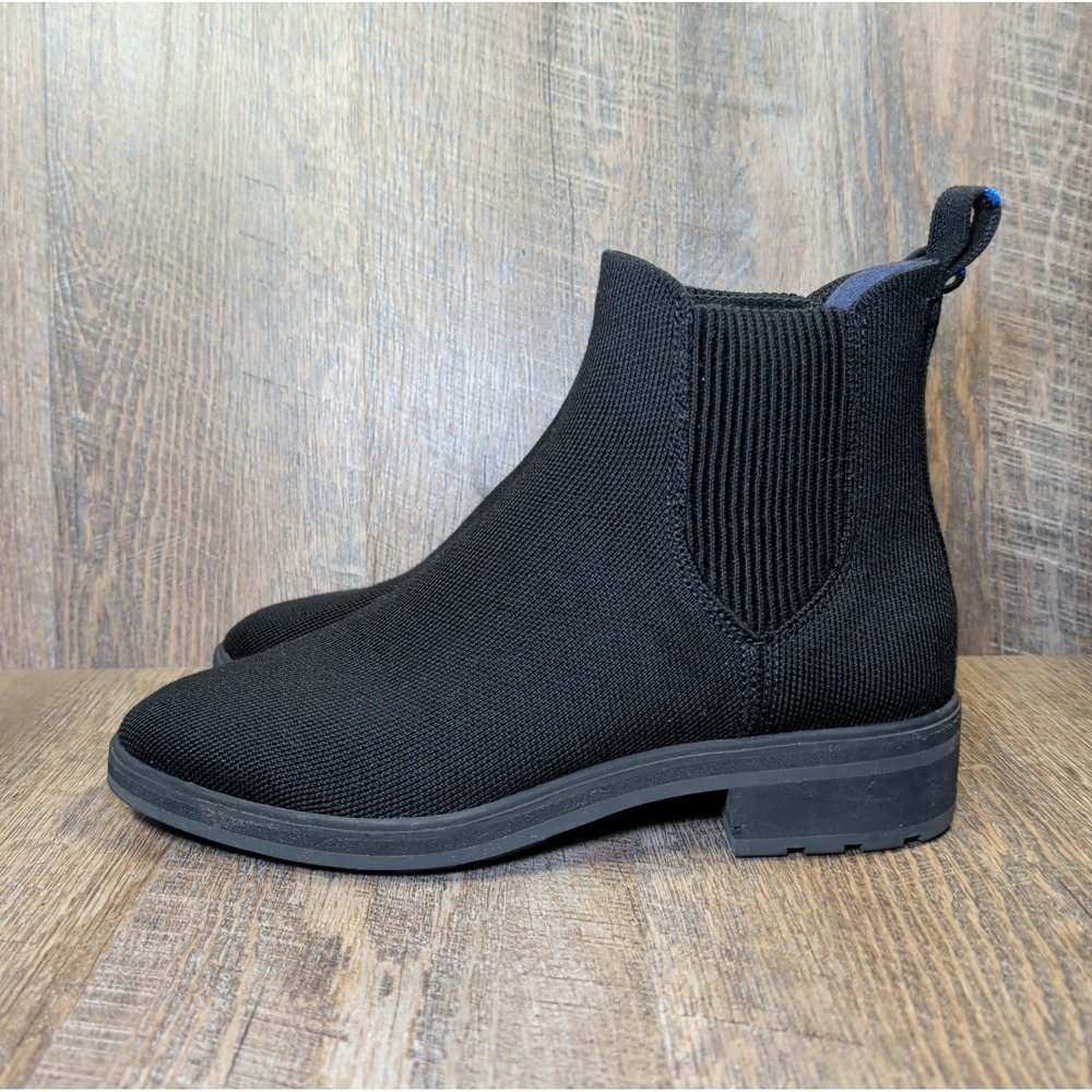 Rothy's The Lug Chelsea Boots Womens Size 9 Onyx Black Knit Modern Pull On - Picture 6 of 14